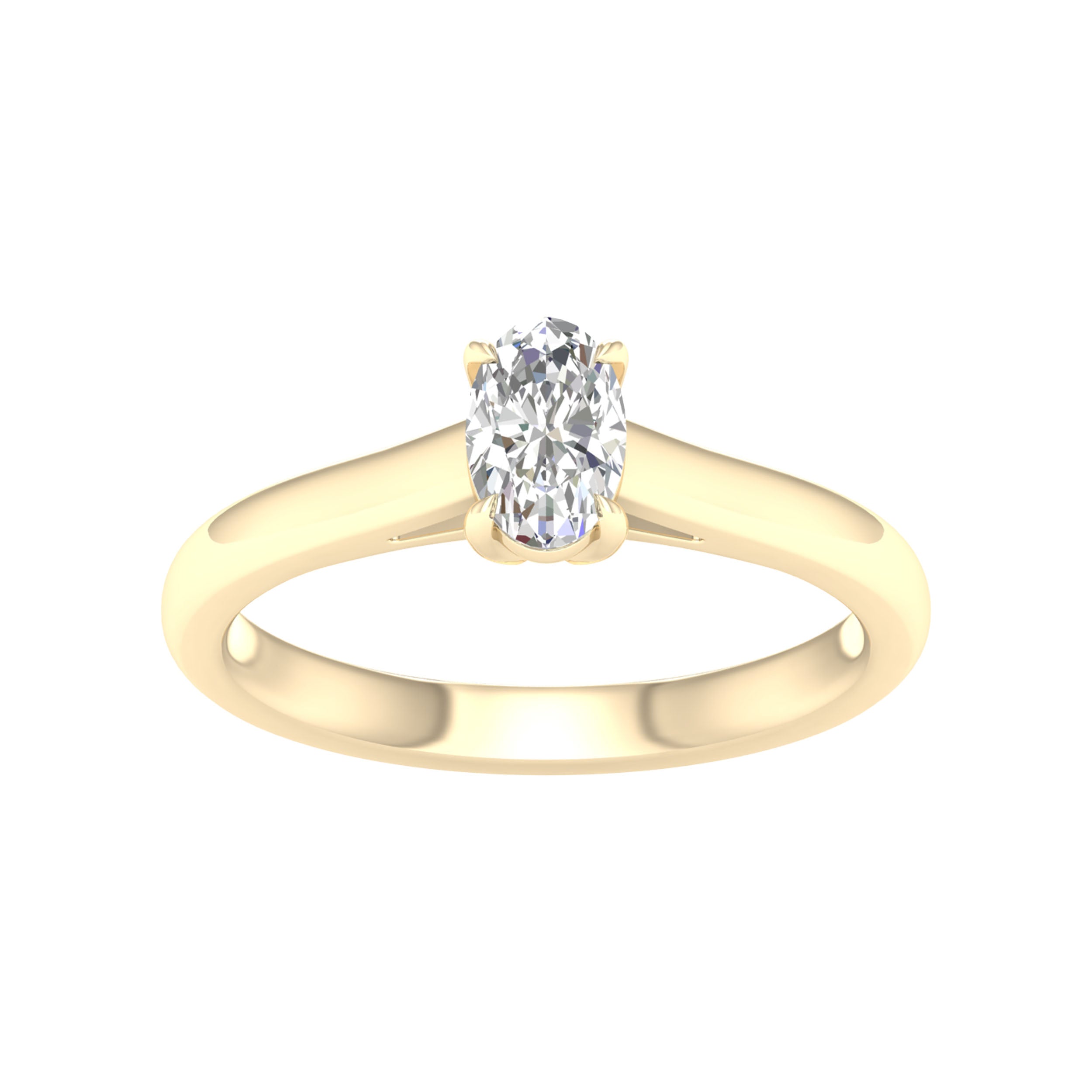 14K Yellow Gold 0.50Ct Certified Lab Grown Diamond Ring ( Igi Certified )