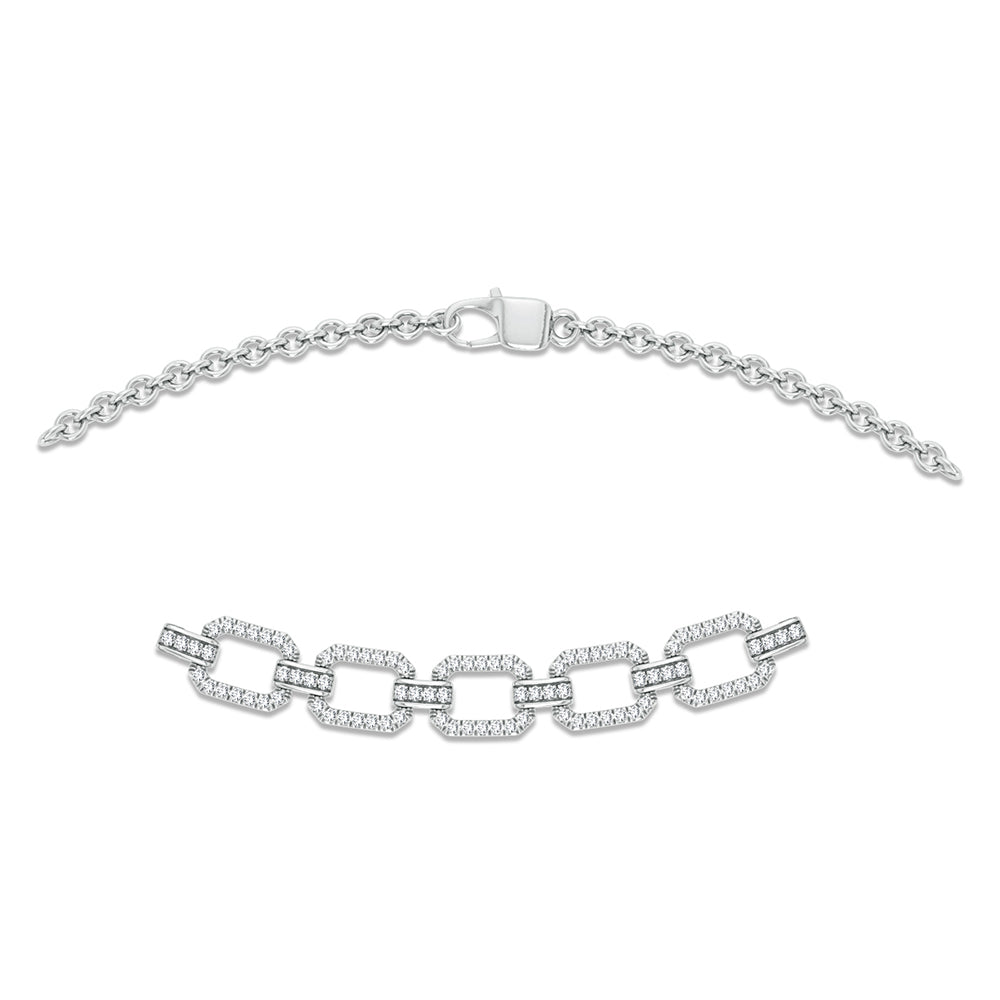 14K White Gold,14K White Gold 1.00Ct Diamond Necklace