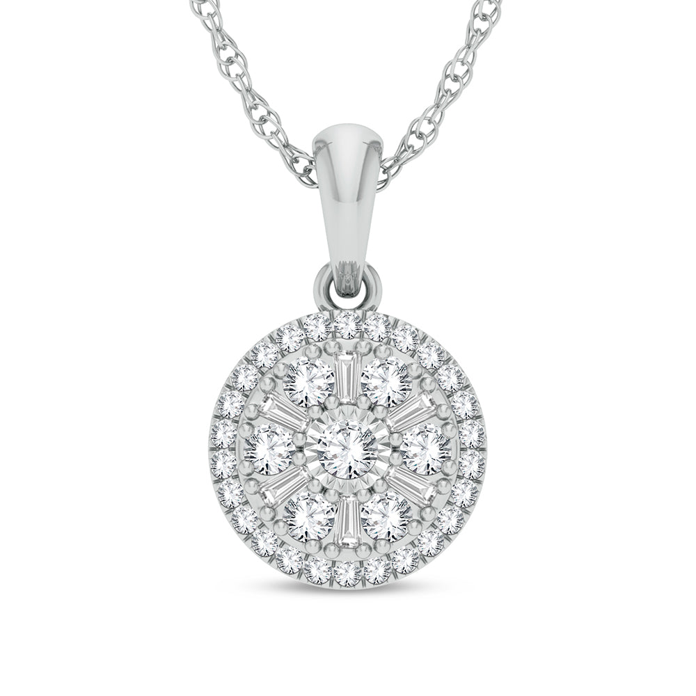 14K White Gold 0.25Ct Diamond Pendant