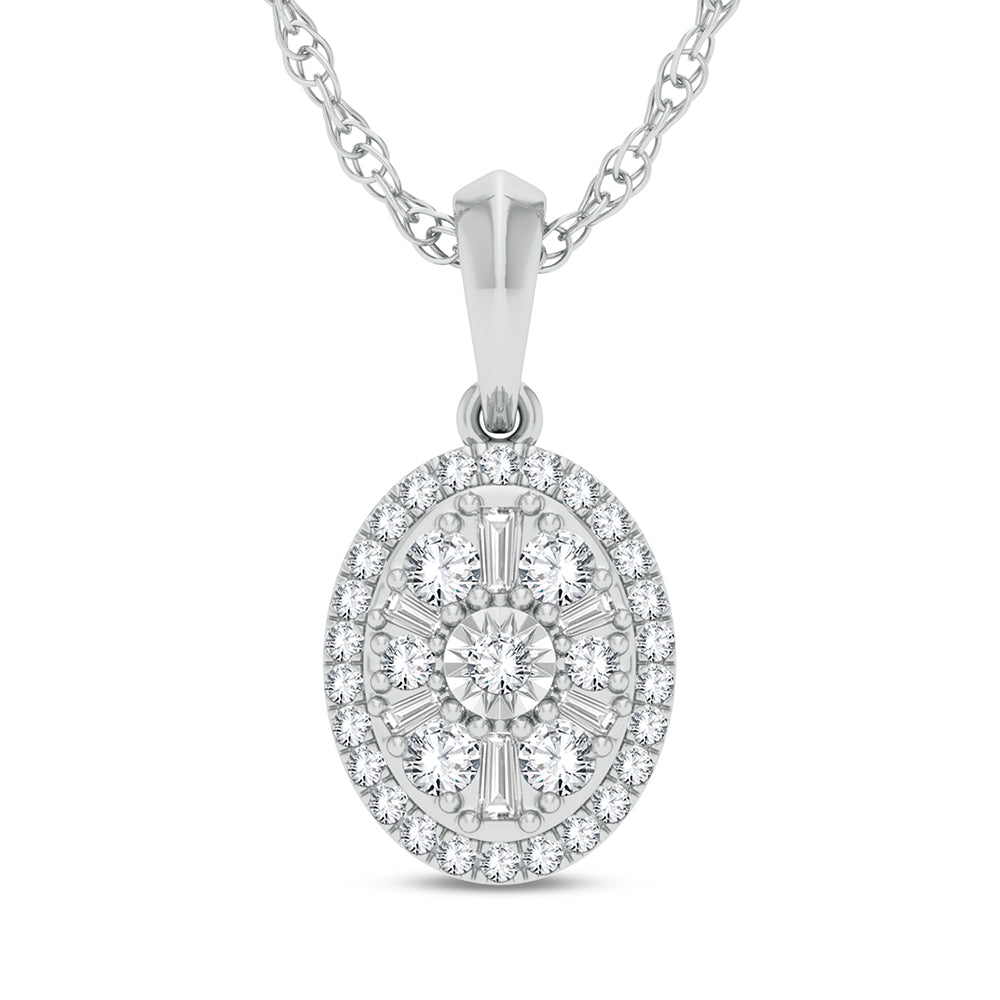 14K White Gold 0.25Ct Diamond Pendant
