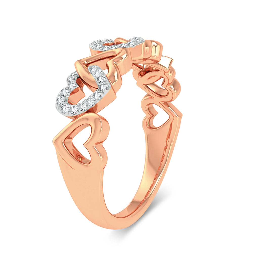 10K Rose Gold 0.10Ct Diamond Ring