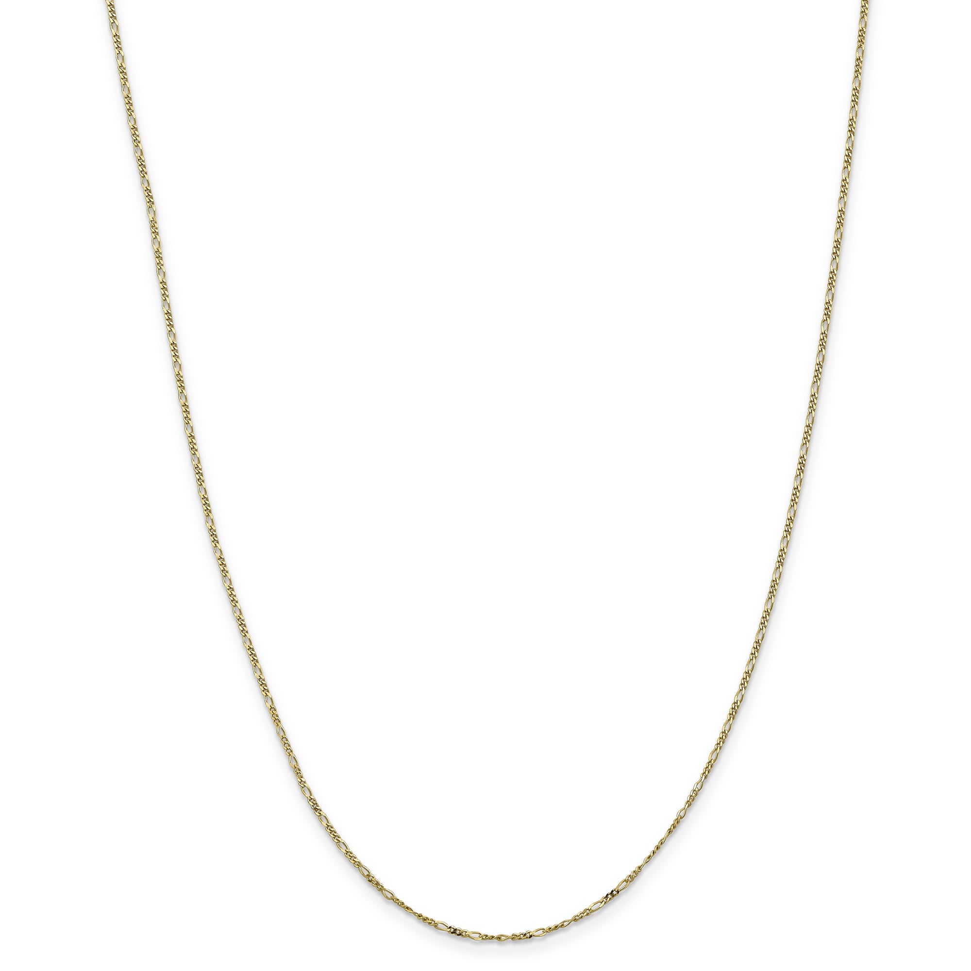 10K 1.25Mm Flat Figaro Pendant Chain
