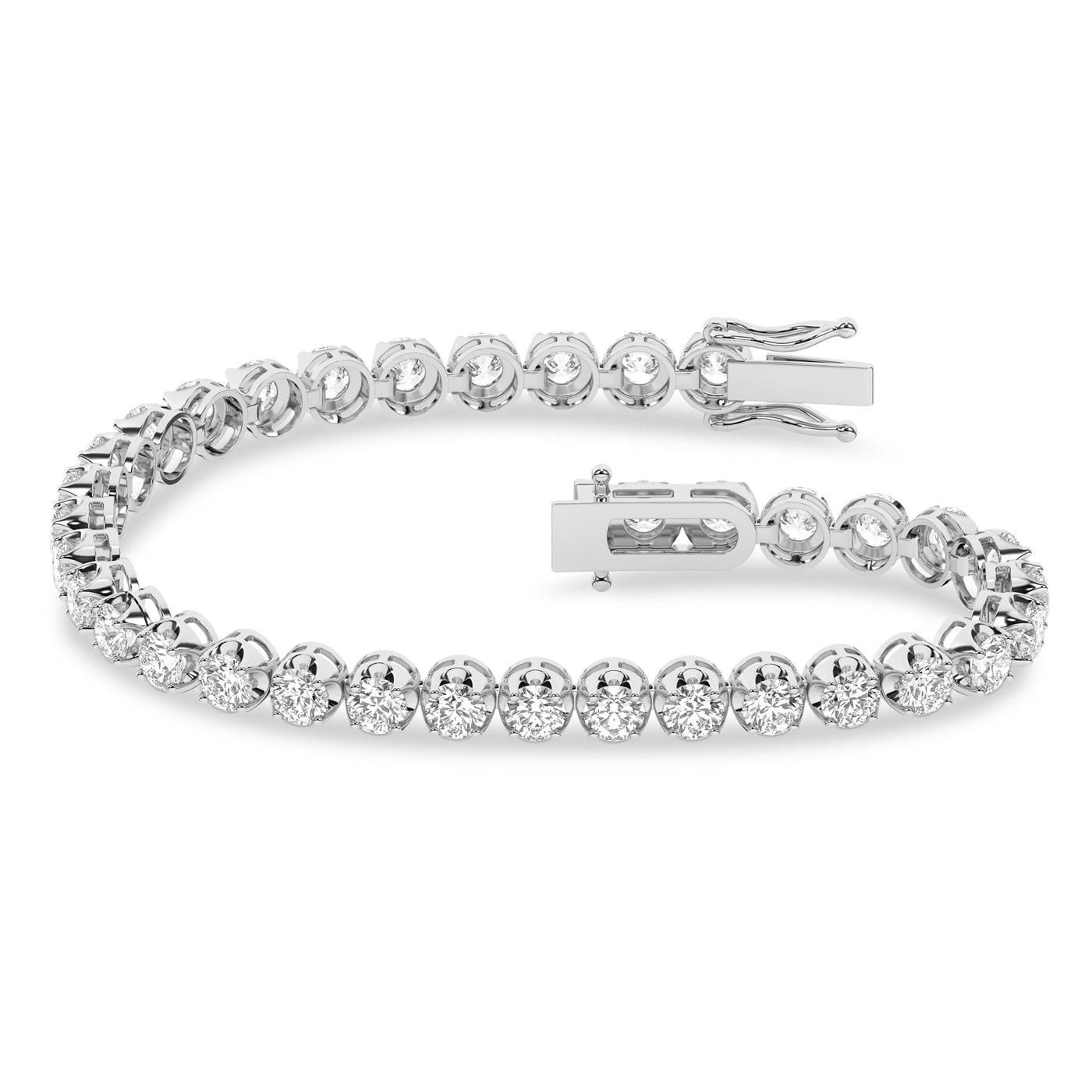 14K White Gold 7.00Ct Lab Grown Diamond Bracelet