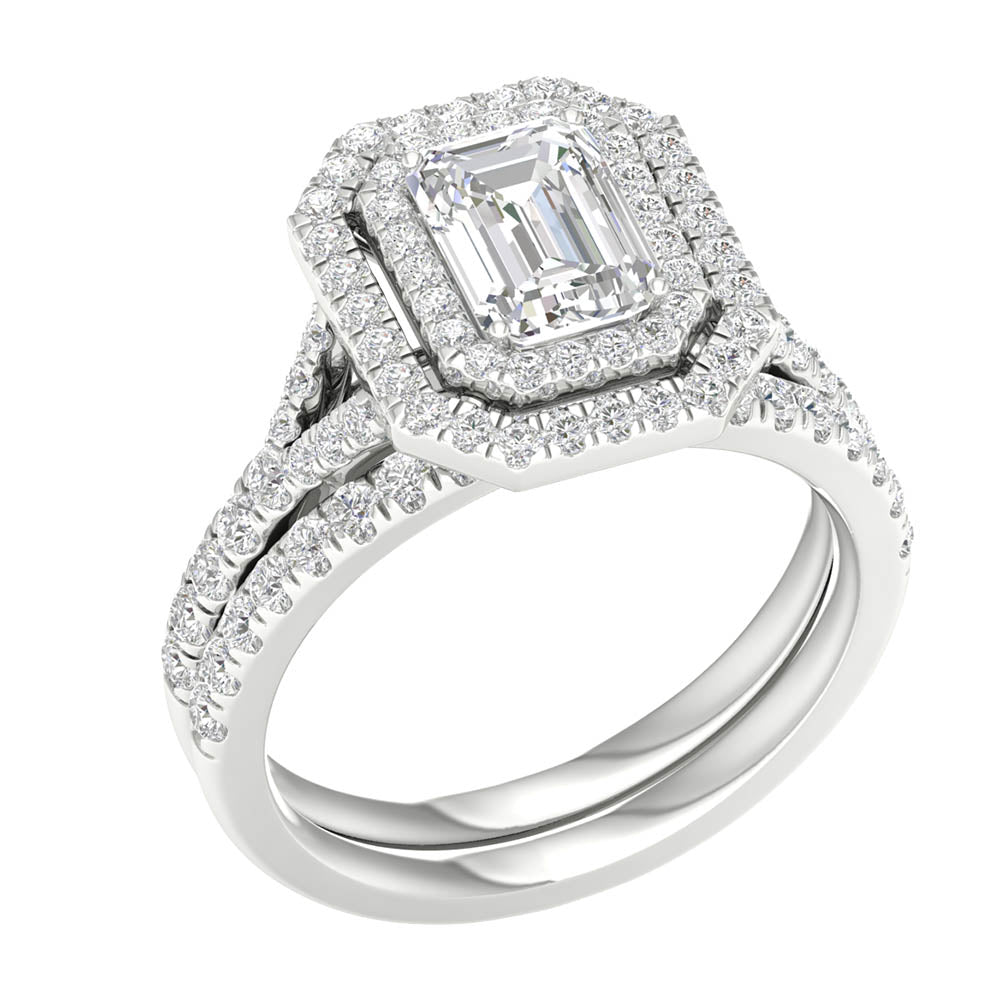 14K White Gold 1.75Ct Lab Grown Diamond Bridal Ring