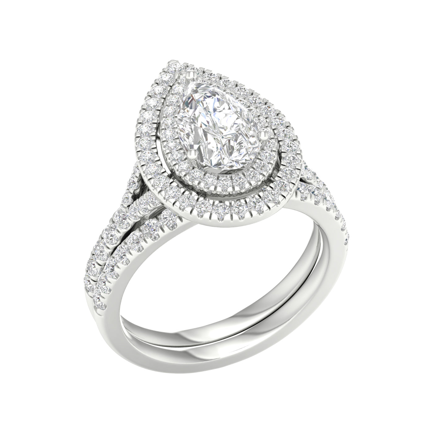 14K White Gold 2.25Ct Lab Grown Diamond Bridal Ring