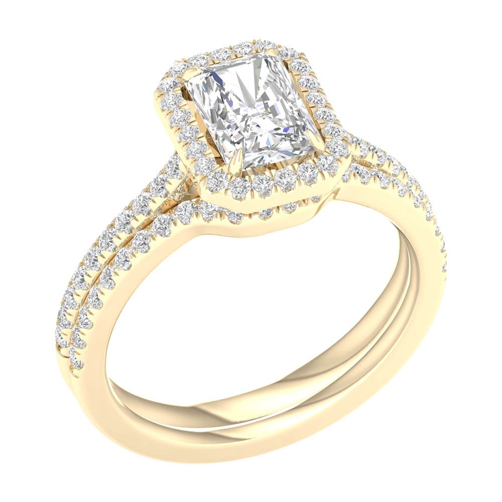 14K Yellow Gold 1.65Ct Lab Grown Bridal Ring
