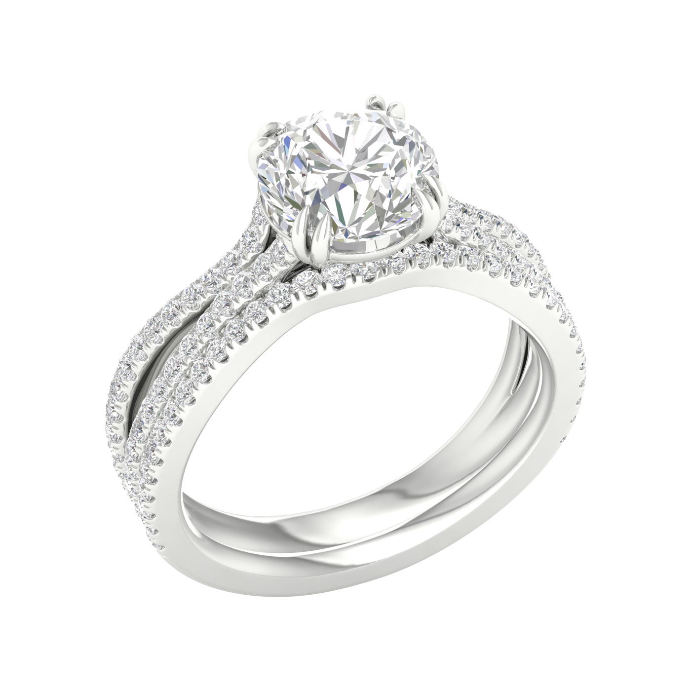 14K White Gold 2.50Ct Lab Grown Bridal Ring