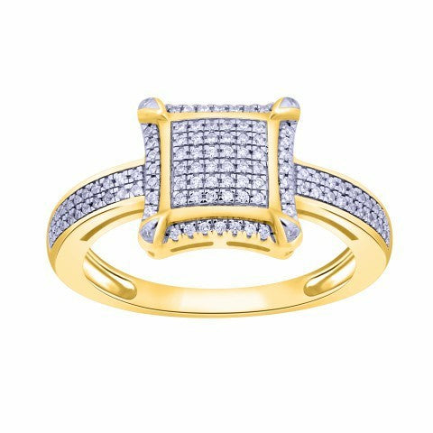 10K Yellow 0.22-0.25Ct D-Micropave Rings