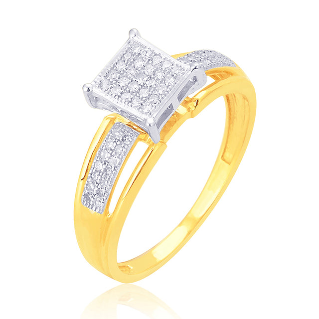 10K Yellow 0.15Ct D-Ladies Micropave Ring