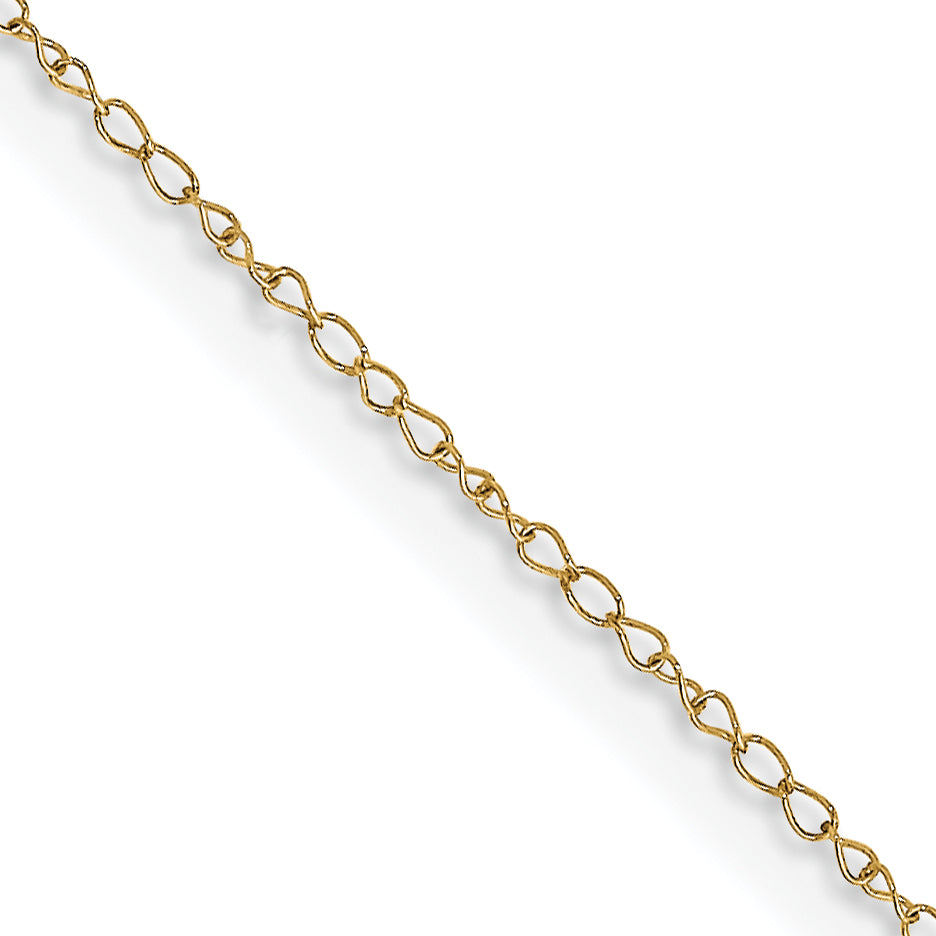 14K 16 inch Carded .42mm Curb with Spring Ring Clasp Chain