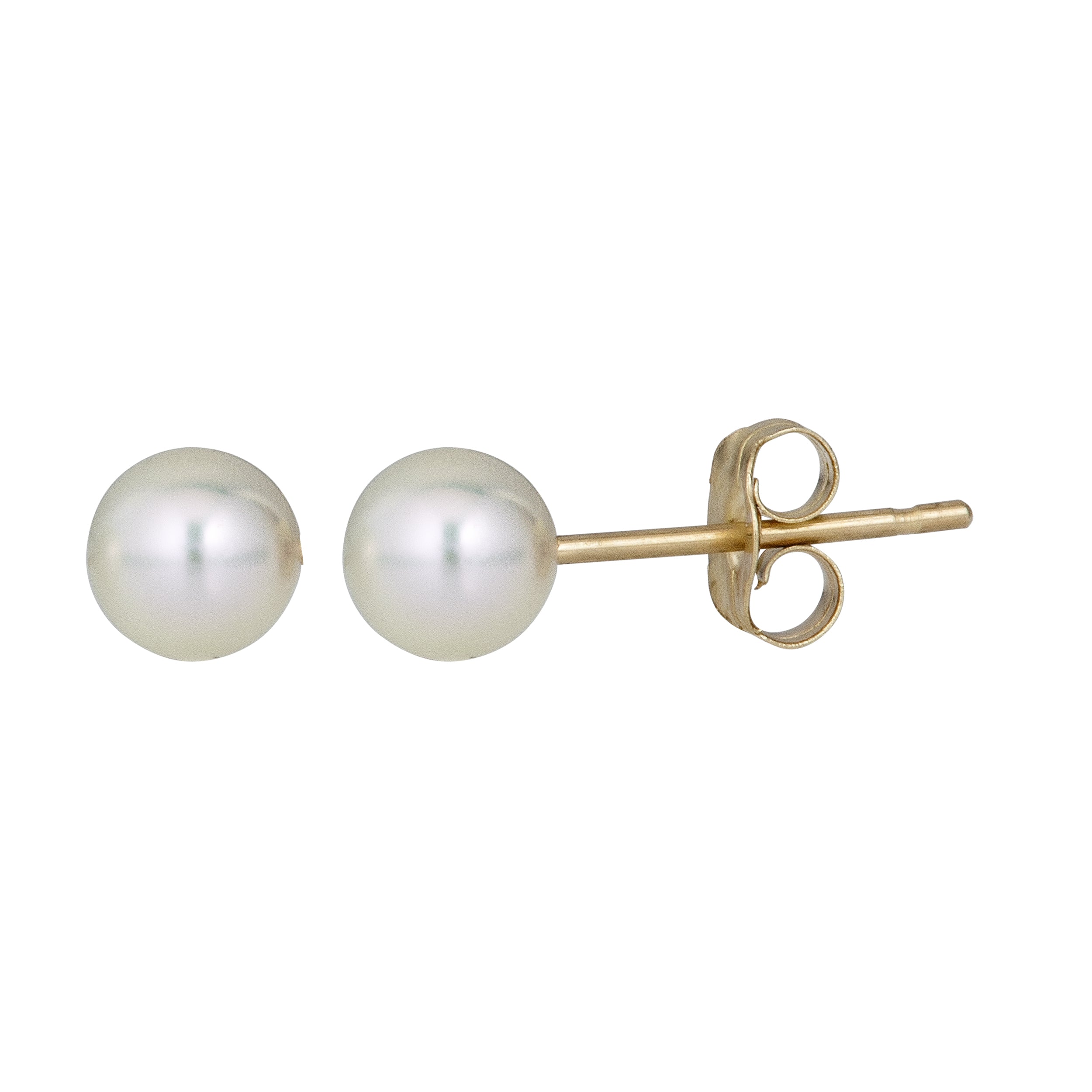 14K Yellow Gold 6MM Pearl Stud Earring