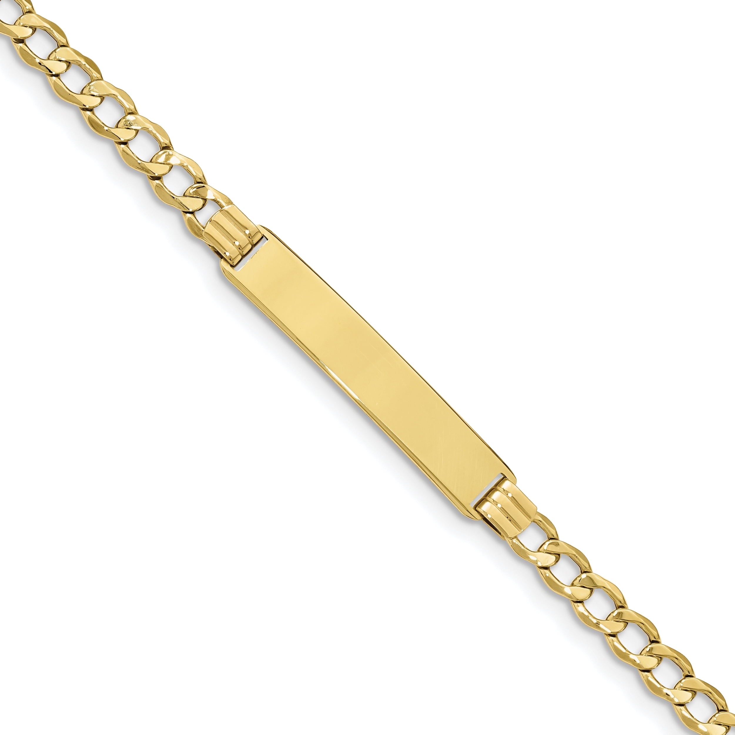10K Semi-Solid Curb Link Id Bracelet