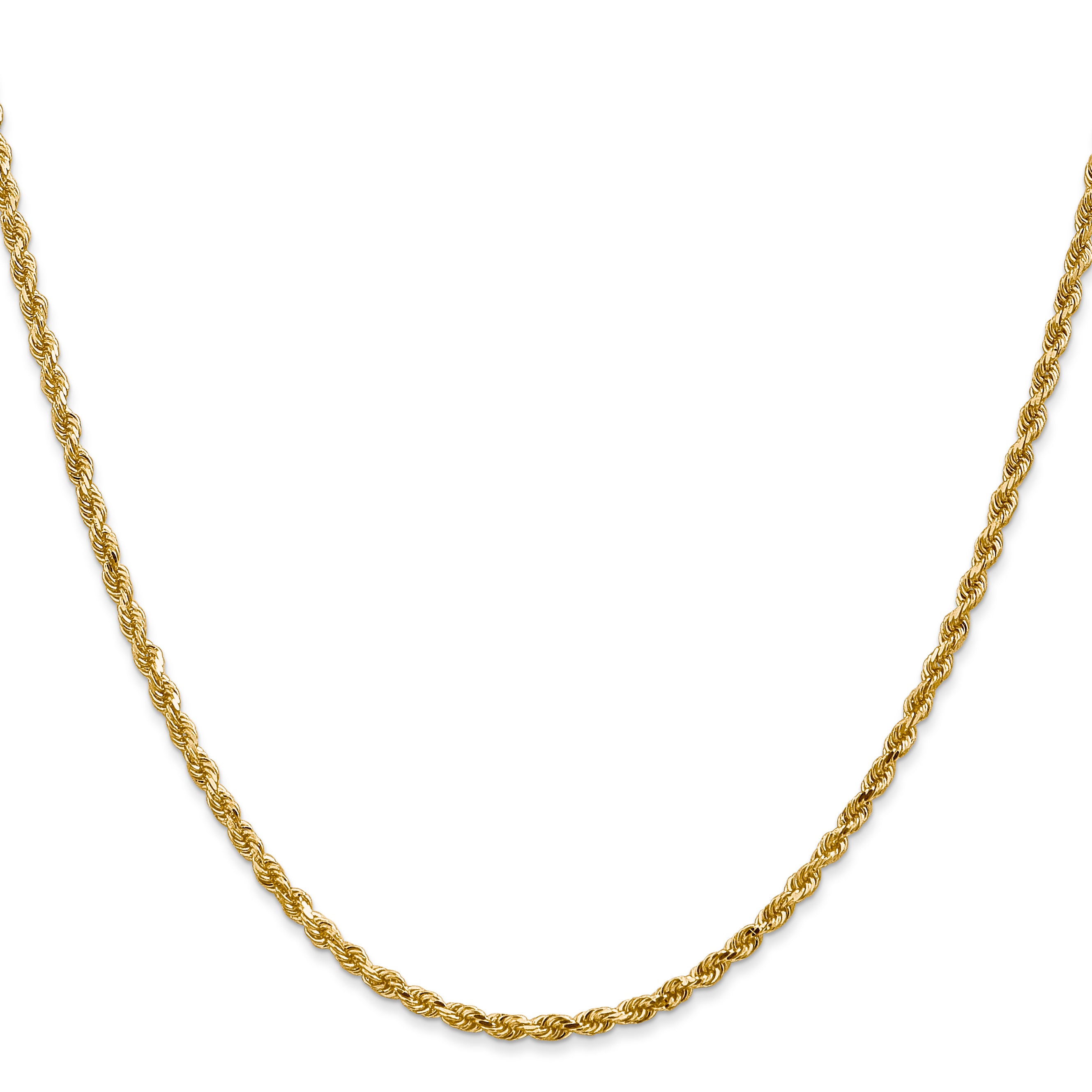 14K 2.5mm Diamond-Cut Rope Chain