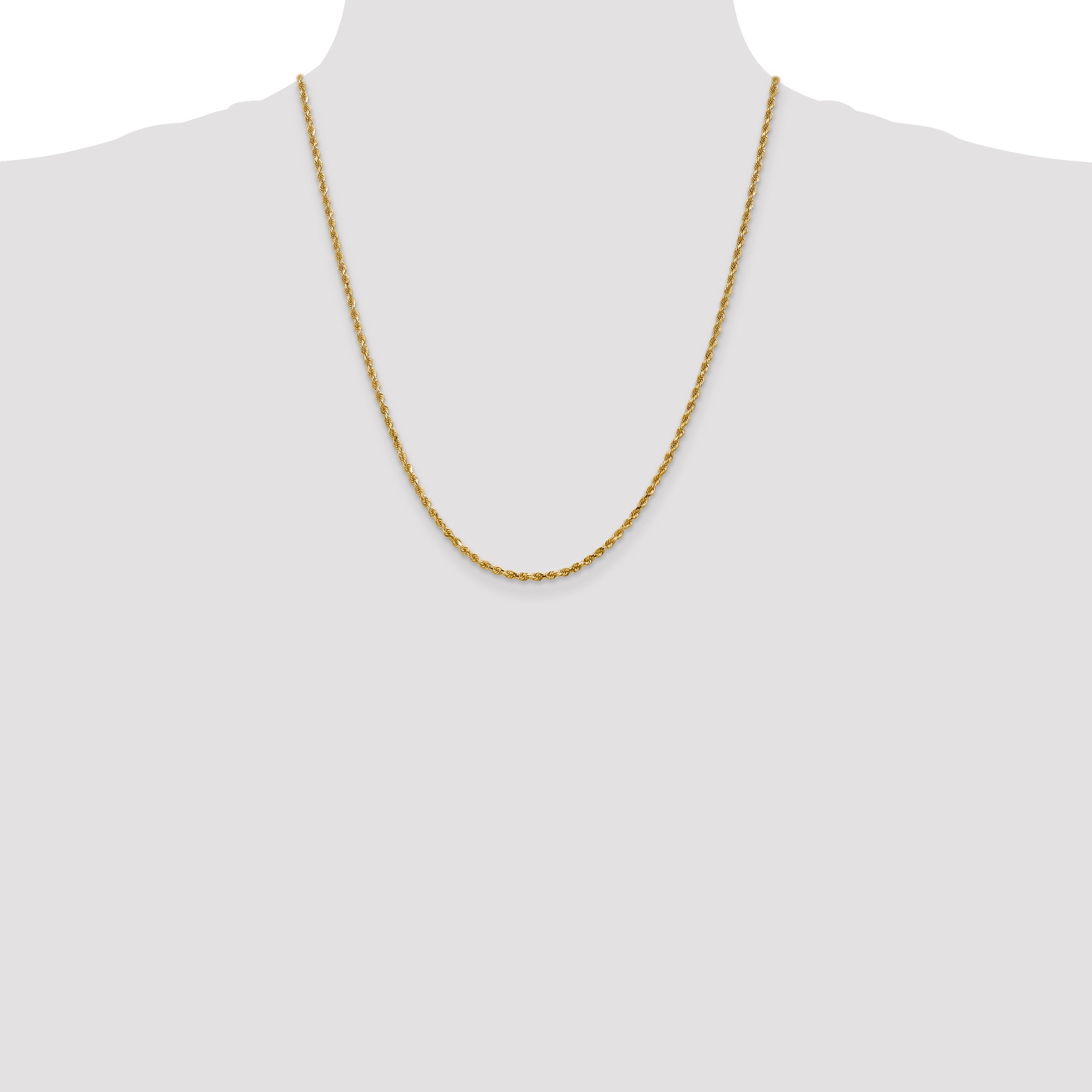 14K 2.5mm Diamond-Cut Rope Chain