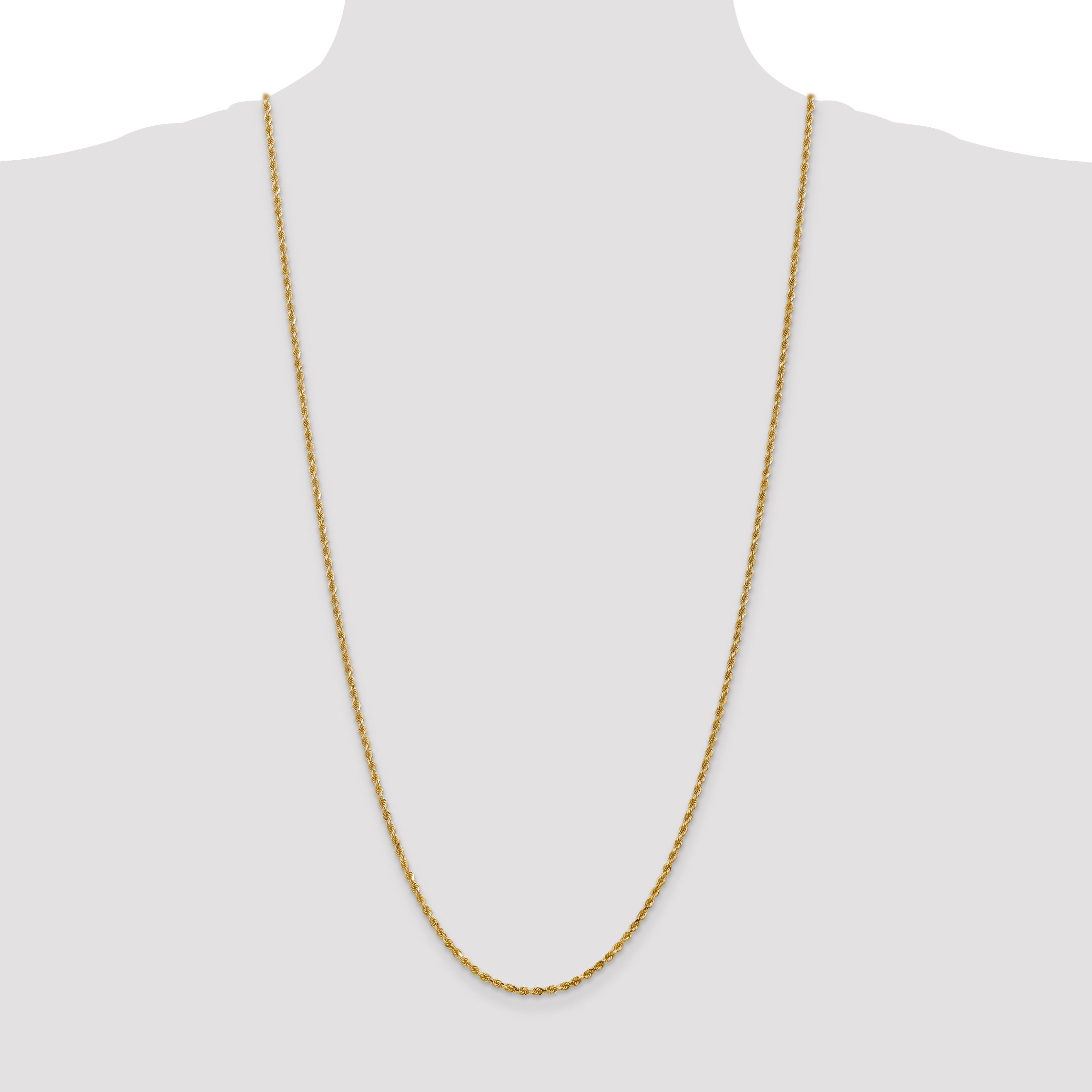 14K 2.5mm Diamond-Cut Rope Chain