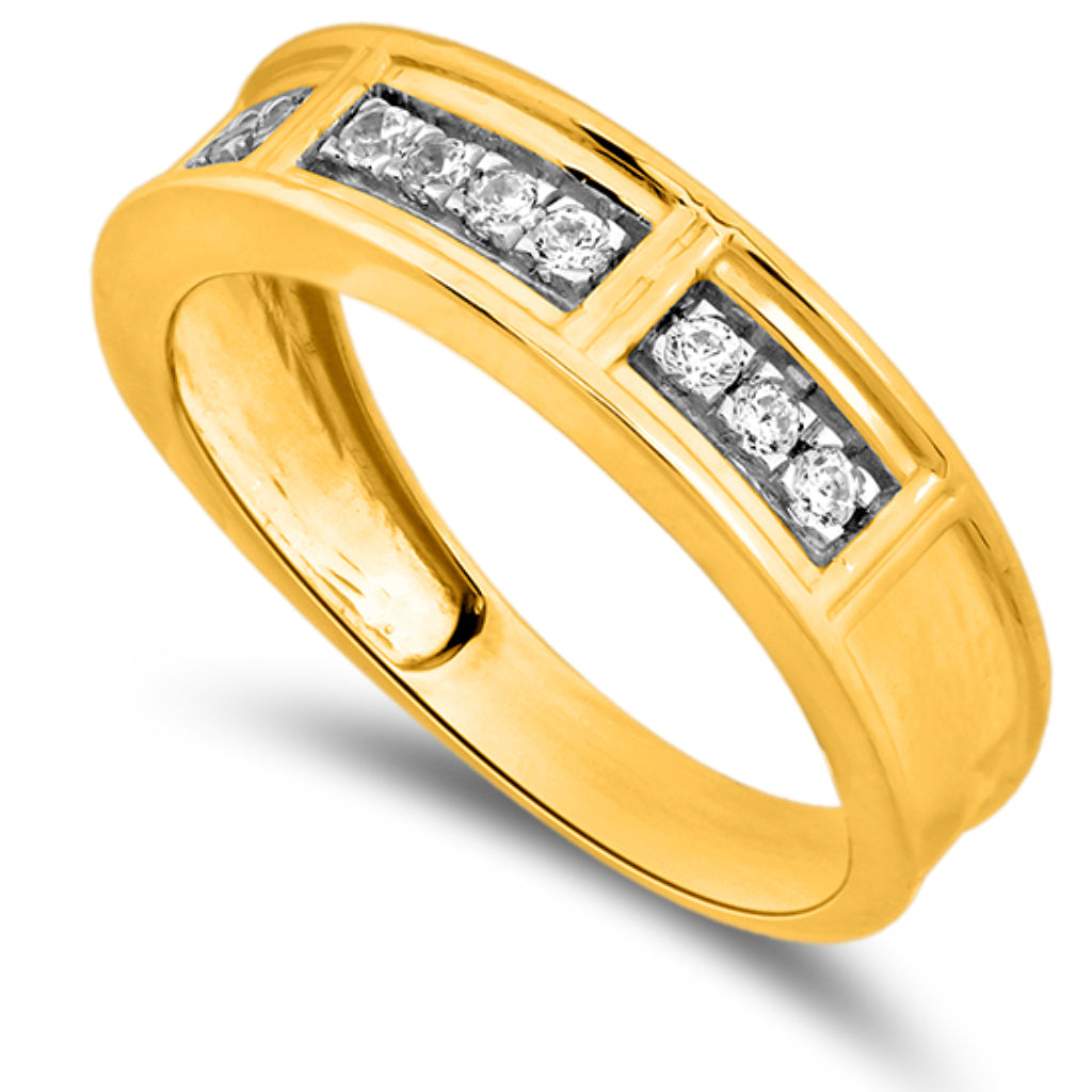 10K Yellow 0.23-0.27Ct D-Mens Bands