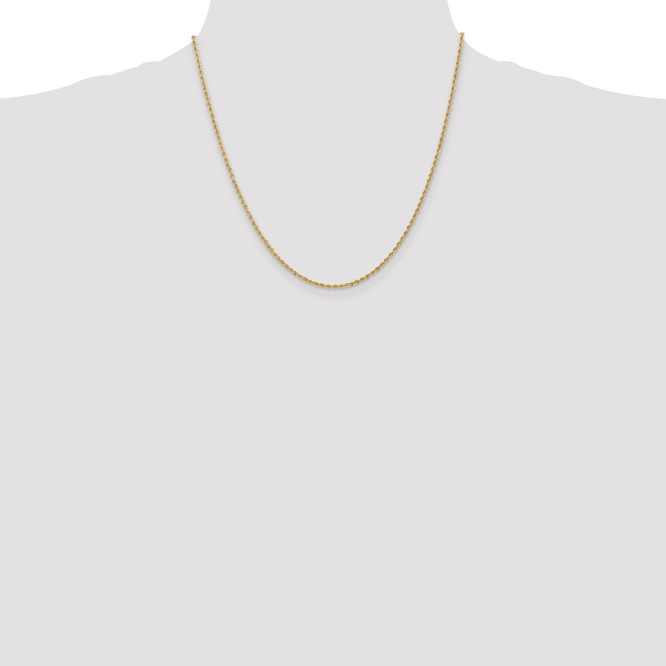 14K 1.6mm Solid Regular Rope Chain