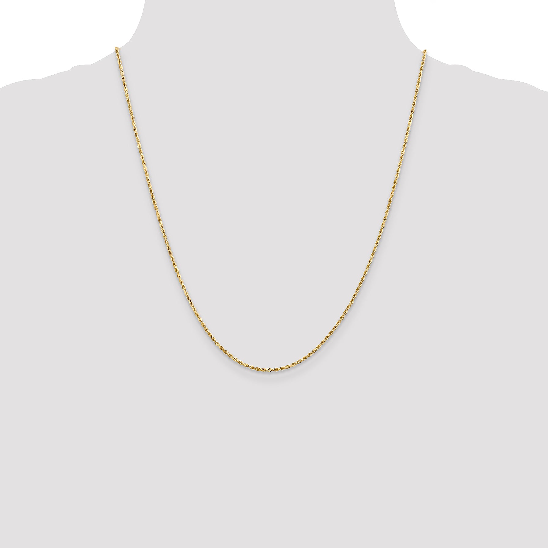 14K 1.3mm Diamond-Cut Rope Chain