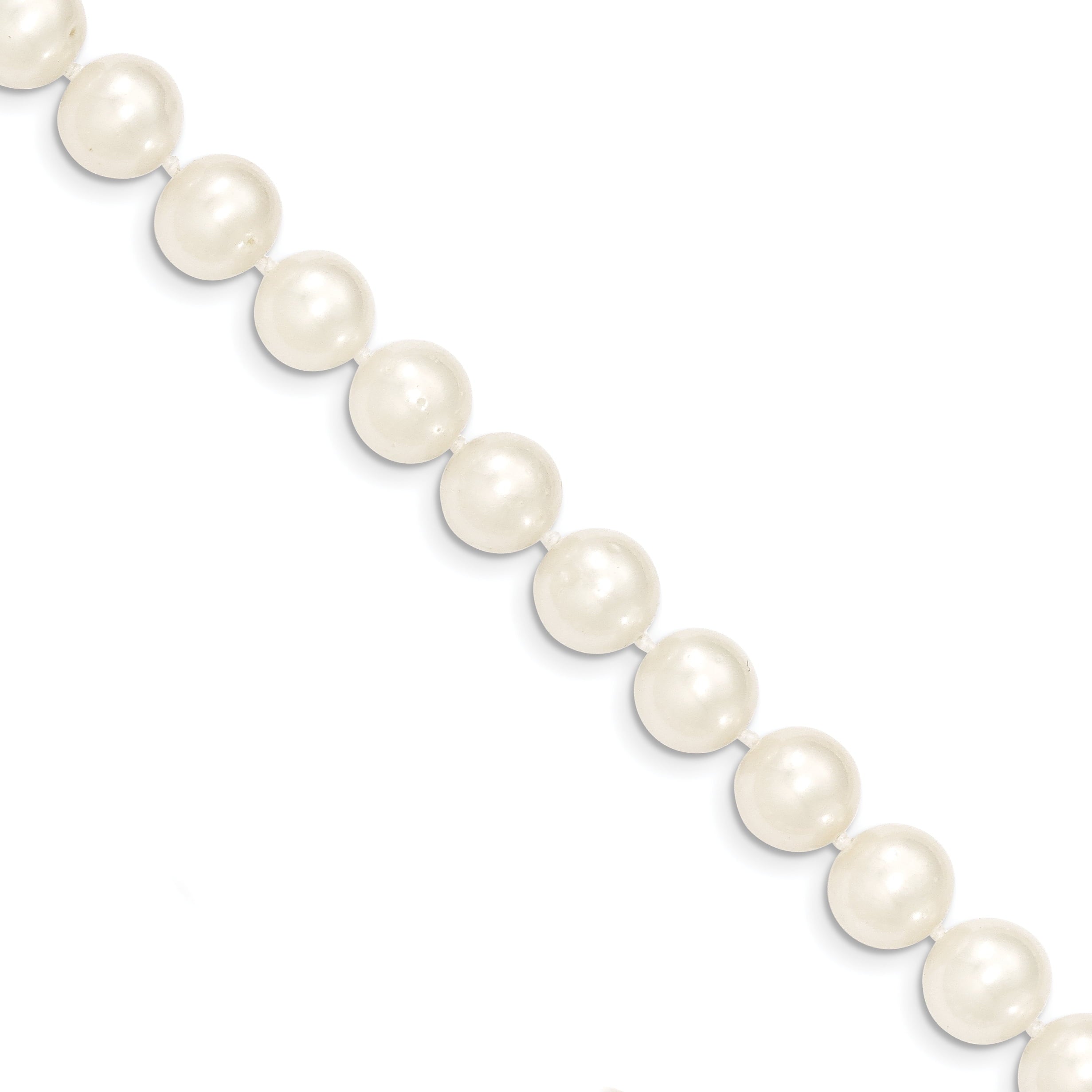 14K 9-10Mm White Near Round Freshwater Cultured Pearl Necklace