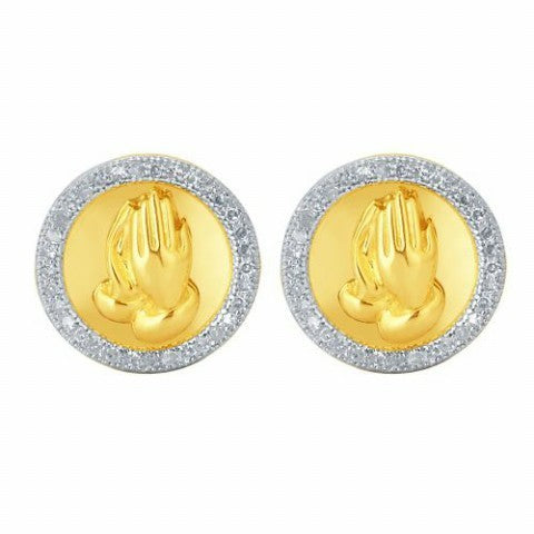 10K Yellowspl Price: 0.15-0.20Ct D-Earrings Praying Hands