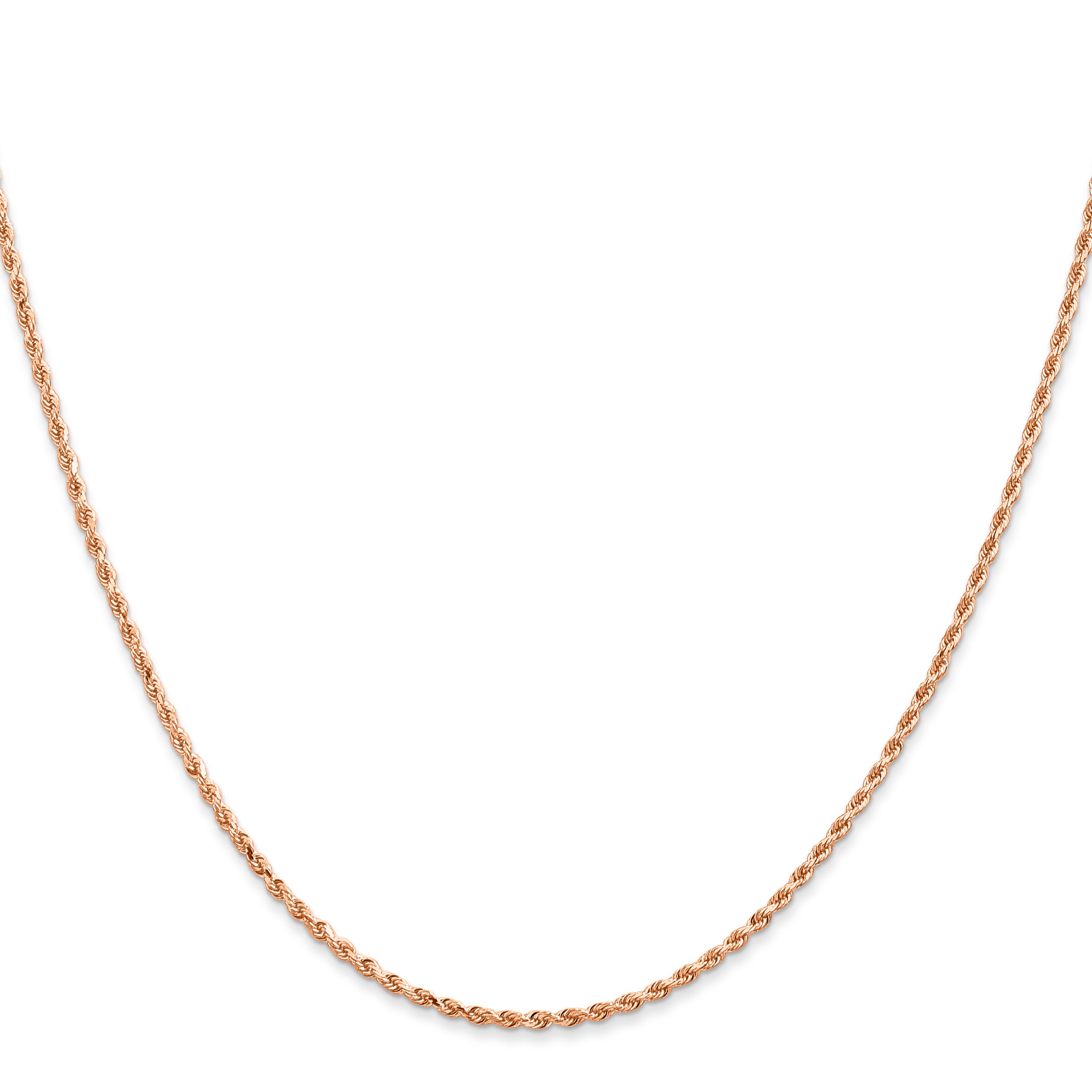 14K Rose Gold 1.5mm Diamond-Cut Rope Chain
