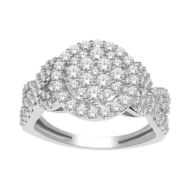 14K White 1.00Ct D-Ladies Rings