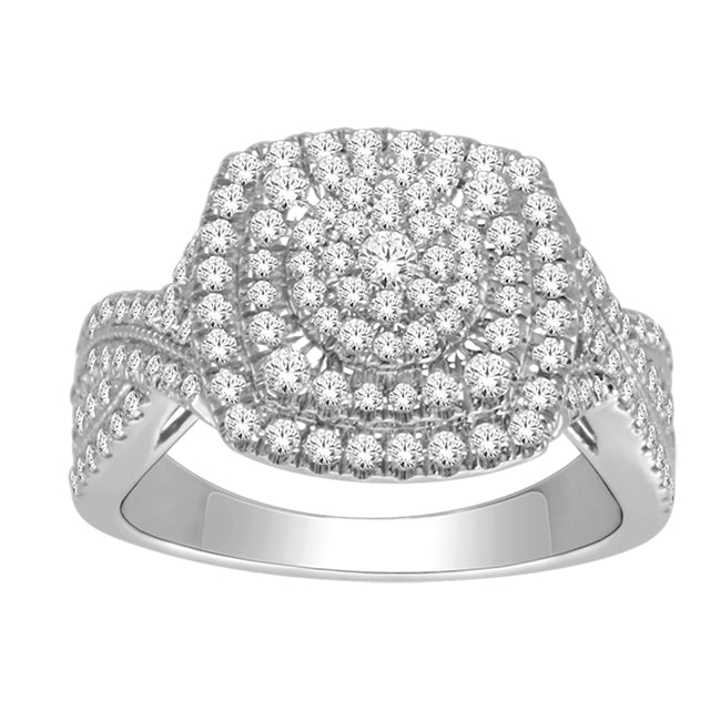 14K White 1.00Ct D-Ladies Rings