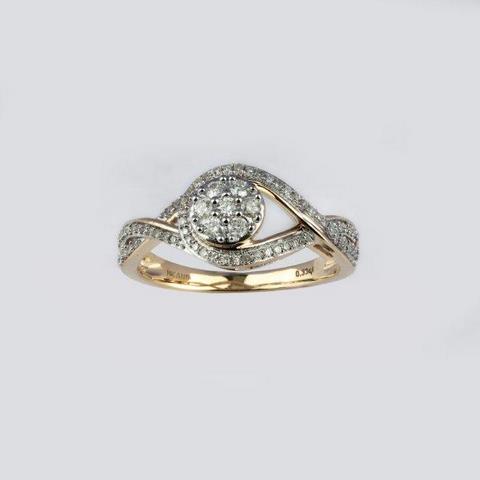 14K Yellow 0.33Ct D-Ladies Rings