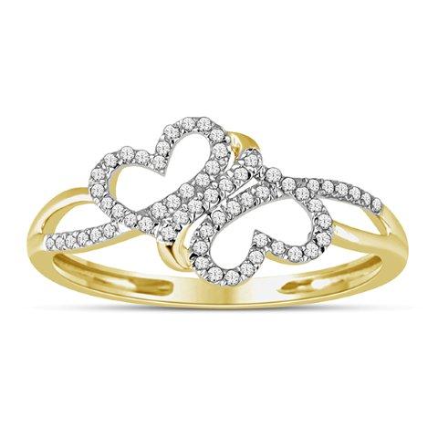 10K Yellow 0.15Ct D-Ladies Rings Heart