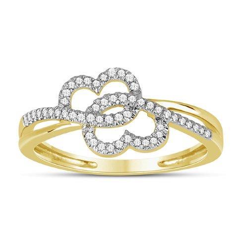 10K Yellow 0.14- 0.15Ct D-Ladies Rings Heart