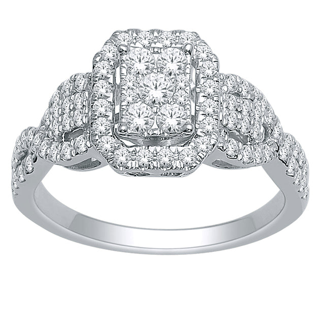 10K White 0.75Ct D-Ladies Rings