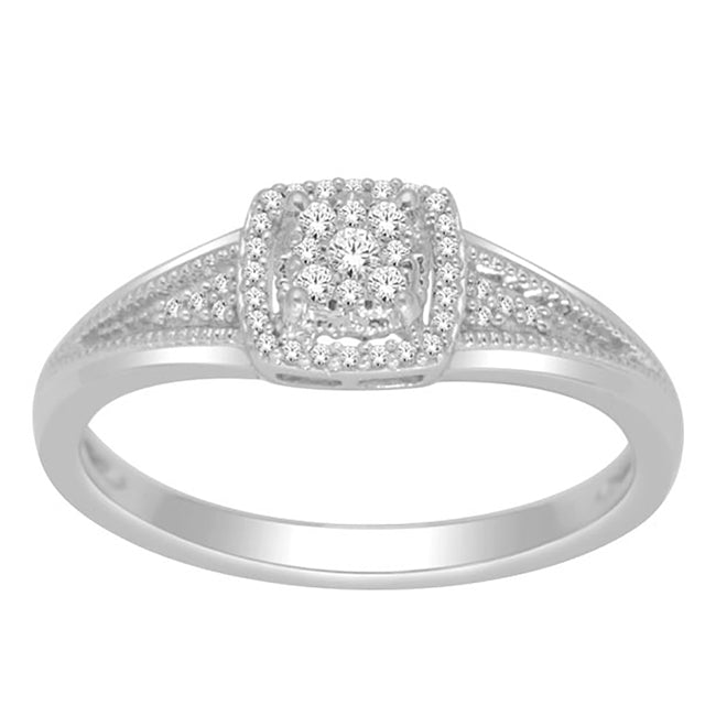 10K White 0.15Ct D-Ladies Rings