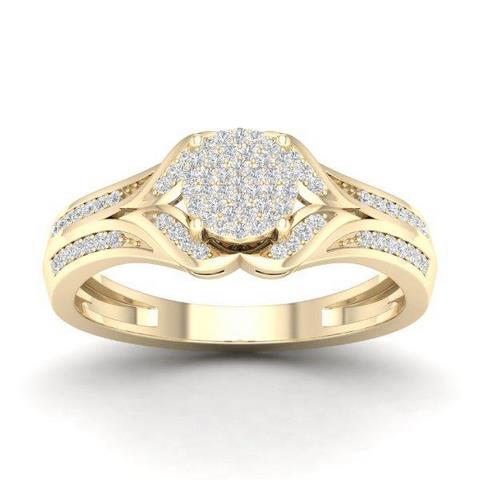 10K Yellow 0.20Ct D-Ladies Micropave Rings