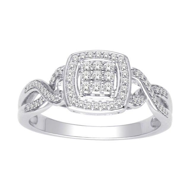 10K White 0.25Ct D-Ladies Rings