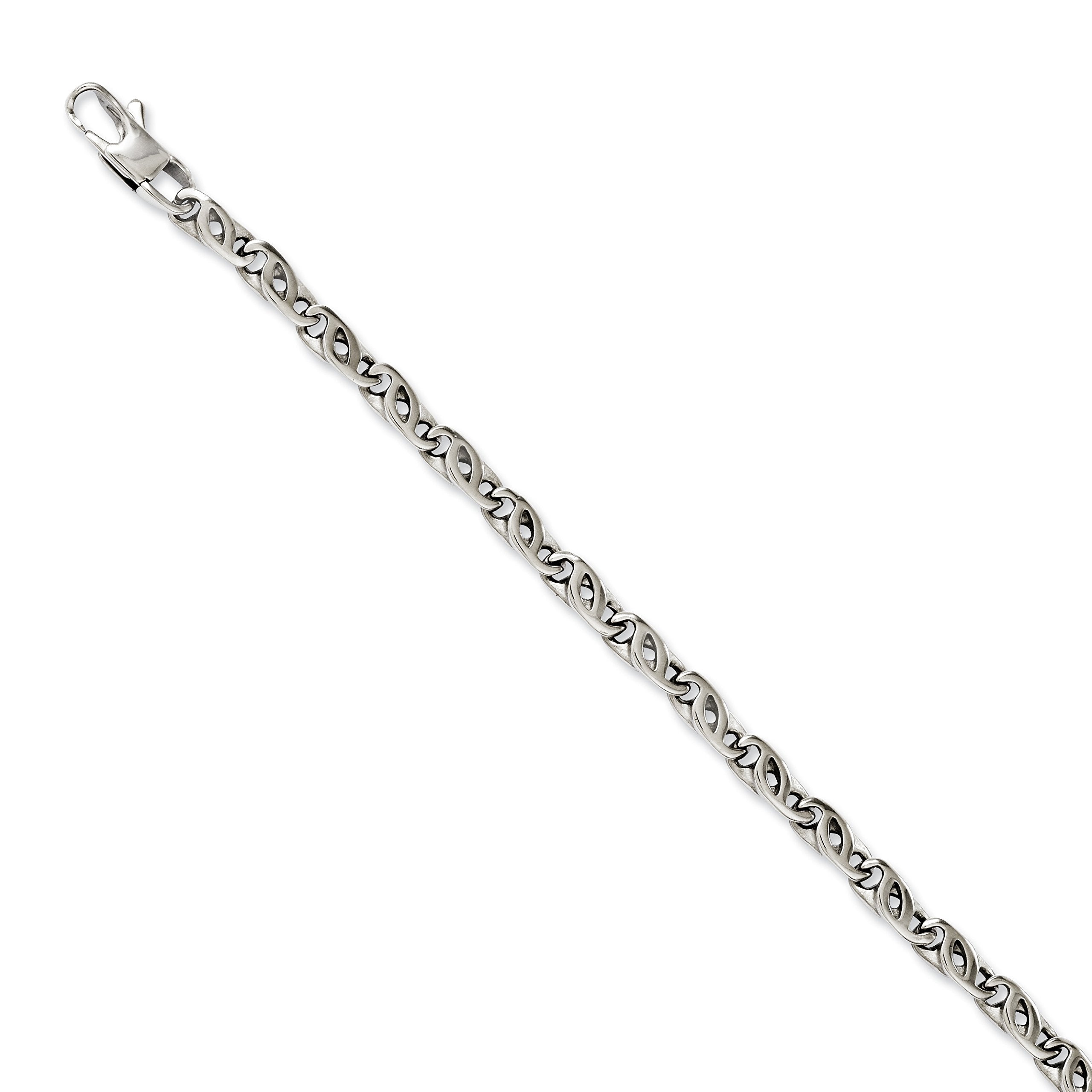 Chisel Stainless Steel Polished 7.5 Inch Fancy Link Bracelet
