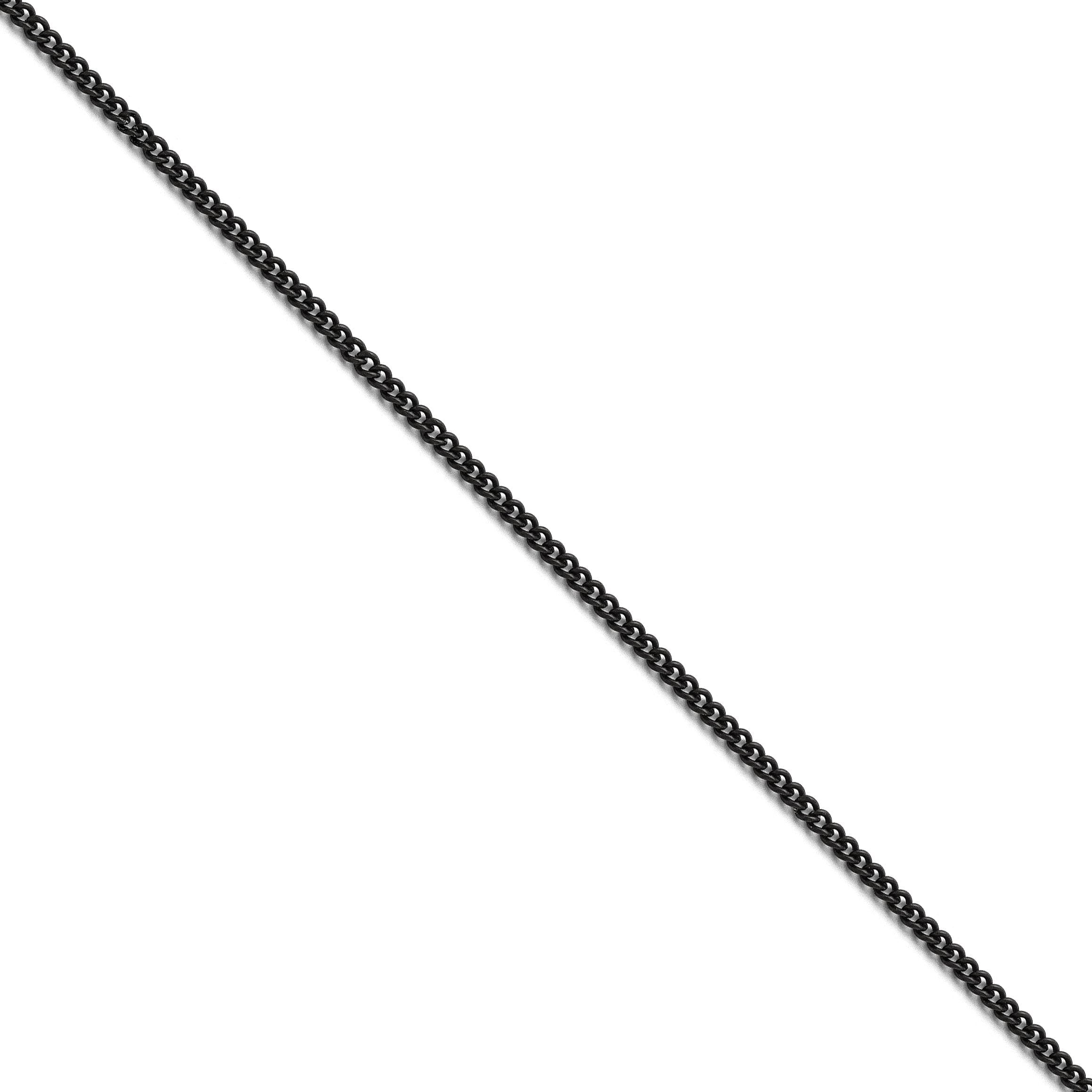 Stainless Steel Polished Black Ip-Plated 2.25Mm Round Curb Chain Srn1607
