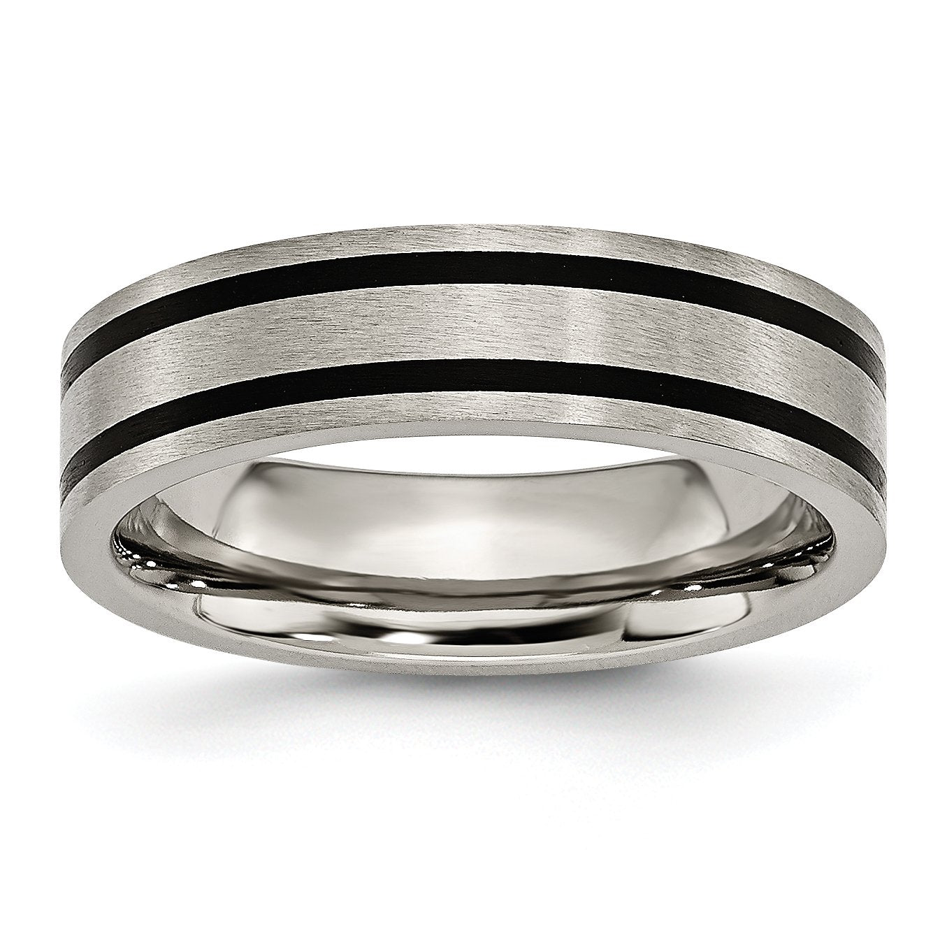 Titanium Brushed Enameled Flat 6Mm Band Tb344
