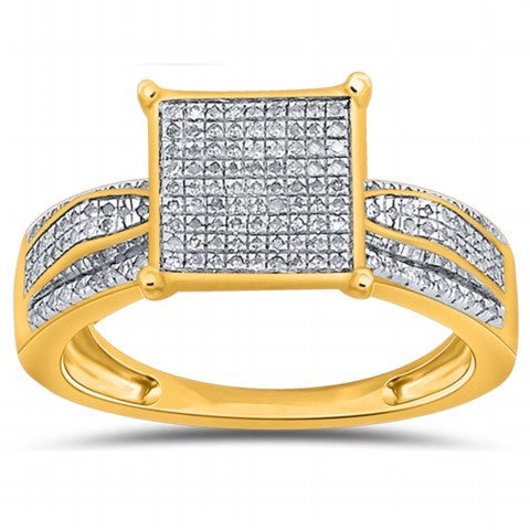 10K Yellow 0.22-0.28Ct D-Ladies Micropave Rings