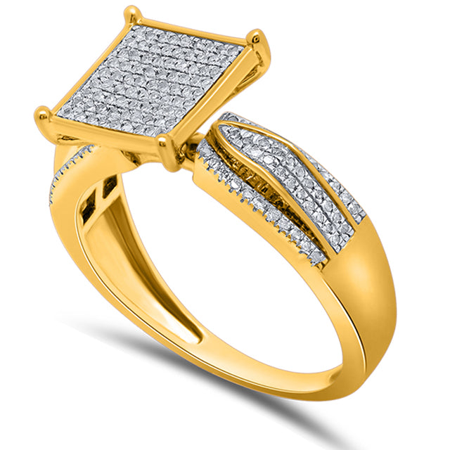10K Yellow 0.22-0.28Ct D-Ladies Micropave Rings