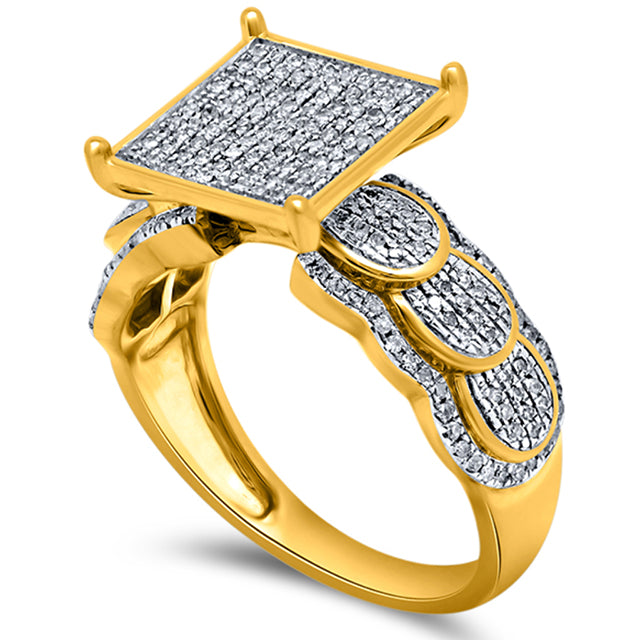 10K Yellow 0.33-0.40Ct D-Ladies Micropave Rings
