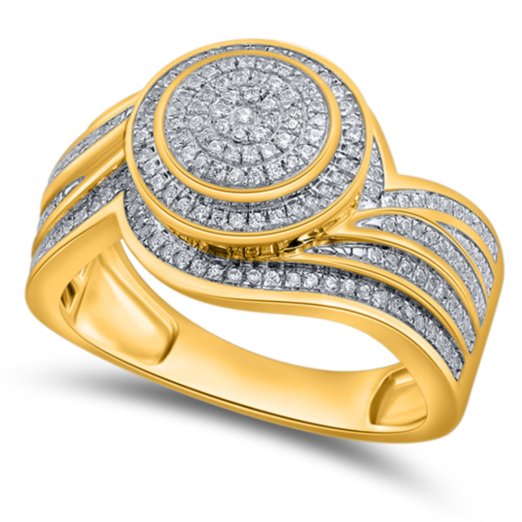10K Yellow 0.29-0.35Ct D-Ladies Micropave Rings