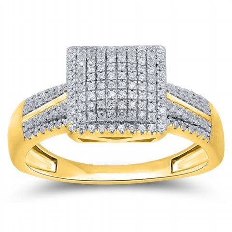 10K Yellow 0.29-0.34Ct D-Ladies Micropave Rings
