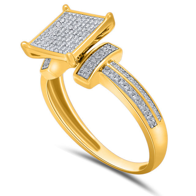 10K Yellow 0.22-0.28Ct D-Ladies Micropave Rings
