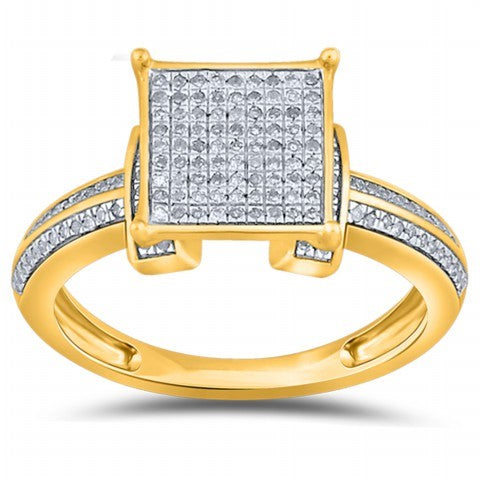 10K Yellow 0.22-0.28Ct D-Ladies Micropave Rings