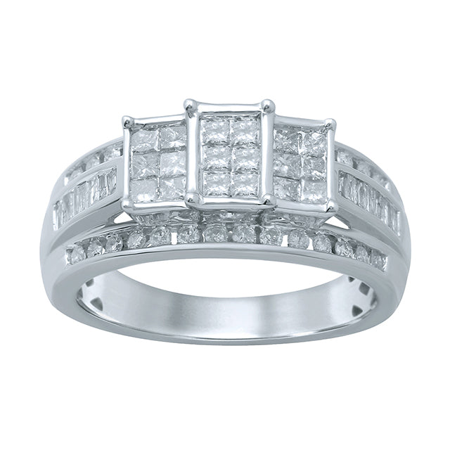 10K White 0.96-1.00Ct D-Ladies Rings