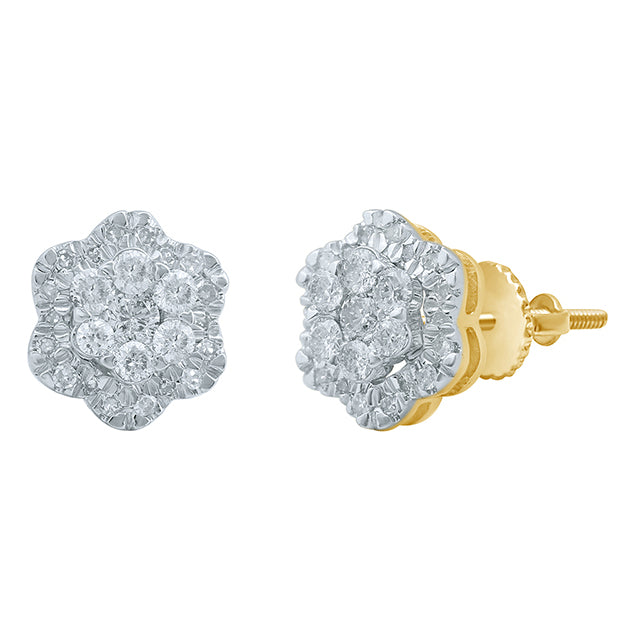 10K Yellow 0.48-0.54Ct D-Earring Rds