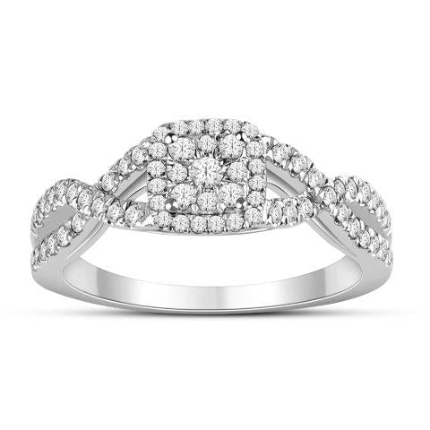10K White 0.47-0.50Ct D-Ladies Rings