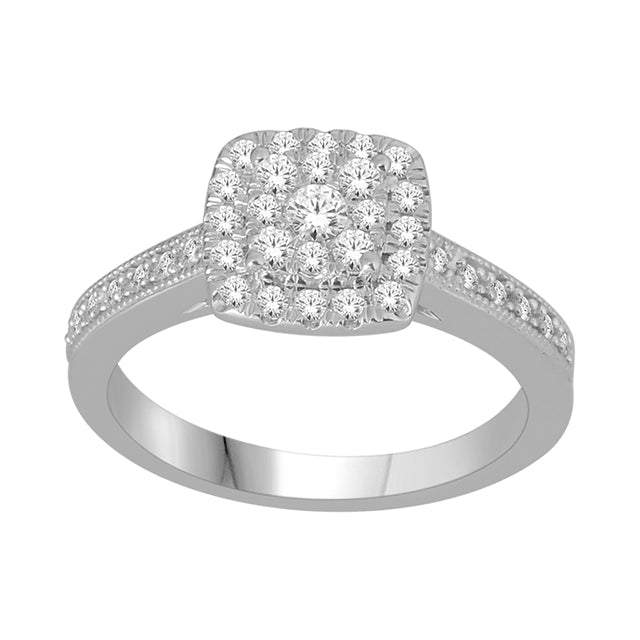 10K White 0.48Ct D-Ladies Rings