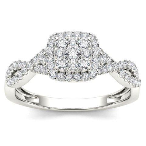 10K White 0.47Ct D-Ladies Rings