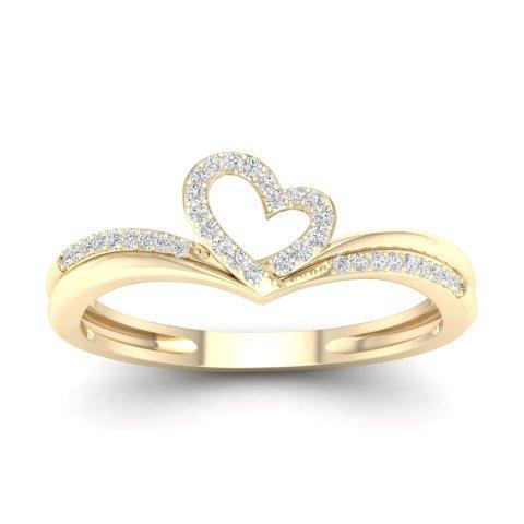 10K Yellow 0.10Ct D-Ladies Rings Heart